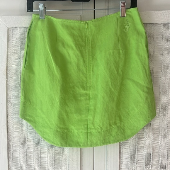 JW ANDERSON US sz 4 UK 8 lime green curved hem mini skirt NWT - Picture 8 of 9